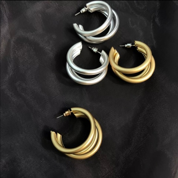 Silver Multi-Tube Earrings - Picture 3 of 4